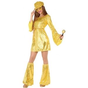 Gouden disco verkleed pak/kostuum voor dames 34-36