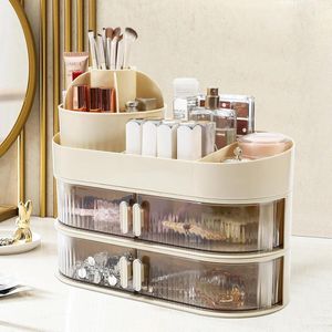 Uitgebreide Cosmetica Organiser met Draaibare Lagen en Borstelhouder voor Badkamer en Slaapkamer