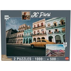 Puzzel Goliath Havana Cuba & Rainbow Mountain Peru 500 Onderdelen 1000 Onderdelen