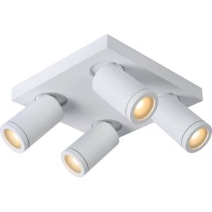 Lucide TAYLOR - Plafondspot Badkamer - LED Dim to warm - GU10 - 4x5W 2200K/3000K - IP44 - Wit