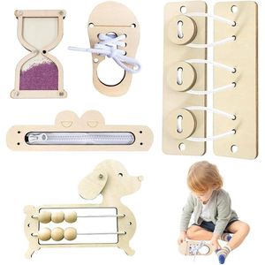 5 stuks Barbed Board accessoires - Houten Montessori Barbed Board accessoires DIY voor jongens en meisjes van 1-6 jaar