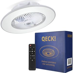 QECK!® Plafonventilator - Plafondventilator - met Verlichting – Energiezuinig – Warme&Koude Lucht – Geruisloos – met Afstandsbediening – Zomer en Winter Functie - Ø52 cm