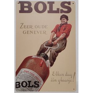 Bols zeer oude genever Jenever Reclamebord van metaal METALEN-WANDBORD - MUURPLAAT - VINTAGE - RETRO - HORECA- BORD-WANDDECORATIE -TEKSTBORD - DECORATIEBORD - RECLAMEPLAAT - WANDPLAAT - NOSTALGIE -CAFE- BAR -MANCAVE- KROEG- MAN CAVE