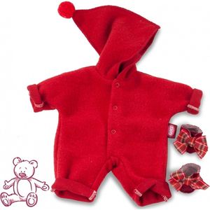 Götz poppenkleding babypop voor pop van 30-33cm rood babypakje met puntmuts en slofjes