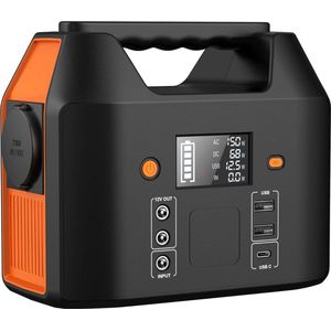 White-Label® Powerstation - Powerbank - Stroomgenerator - Aggregaat - Zwart met Oranje