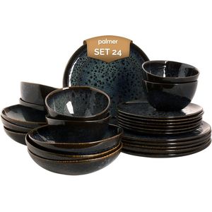 Palmer Serviesset Eccentric Stoneware 6-persoons 24-delig Blauw