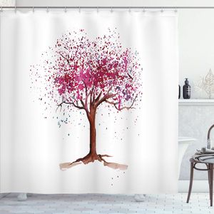 New Bed, Bloemendessin Bloeiende Knoppen Sakura Boom, Douchegordijn Badkamer Decor Set met Haakjes, 175 cm B 180 cm L