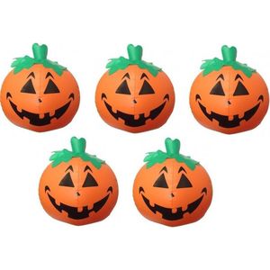 Halloween 5x Opblaasbare LED pompoen - Halloween/horror decoratie/versiering