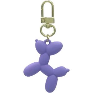 Sleutelhanger - sleutelbos - accessoire - paars - mat - ballon - ballonnen - hond - dier - huisdier - hip - trendy - tijdloos - chique - 5cm - feest - feestdagen - verjaardag - cadeau - geschenk - dames - heren - kinderen - unisex