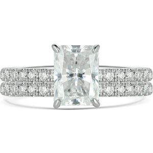 Celestial Harmony Set - 18k Witgouden Astra & Starlet Moissanite Ensemble - 1.8 karaat