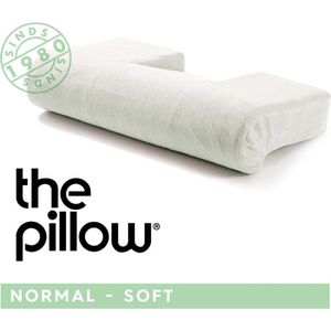 The Pillow Normaal Zacht - Orthopedisch kussen Soft Polyether - Hoofdkussen voor Nekklachten - Kussen voor Nek inclusief Velours Kussensloop - 63x36x15cm