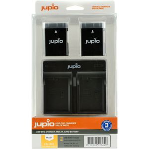 Jupio Kit: 2x Battery EN-EL14/EN-EL14A (D5600) 1100mAh + USB Dual Charger