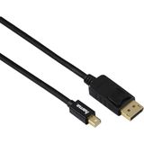 Hama Mini-displayport / DisplayPort Adapterkabel Mini DisplayPort stekker, DisplayPort stekker 1.80 m Zwart 54563 Afgeschermd DisplayPort-kabel