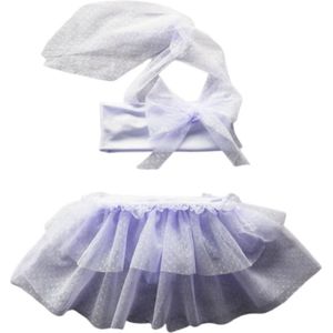 Maat 164 Bikini zwemkleding wit stippen print tulle rok badkleding voor baby en kind zwem kleding witte tule