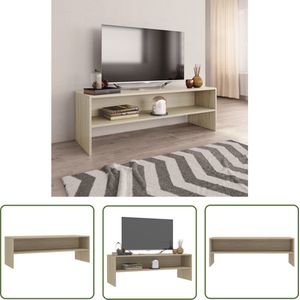 The Living Store Tv-meubel 120x40x40 cm bewerkt hout sonoma eikenkleurig - Tv-meubel - Vintage Tv-meubel - Houten Tv-meubel - Tv-stand - Salontafel