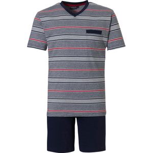 Pastunette for Men - Stripes - Shortama - Grijs/Blauw - Maat L