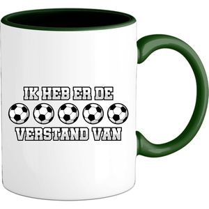 Ik heb er de ballen verstand van - Oranje elftal WK / EK voetbal kampioenschap - feest kleding - grappige zinnen, spreuken en teksten - Mok - Bottle Groen