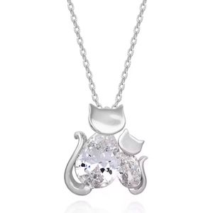 DAYLINLOVE Bijpassende kattenketting voor vader 925 sterling