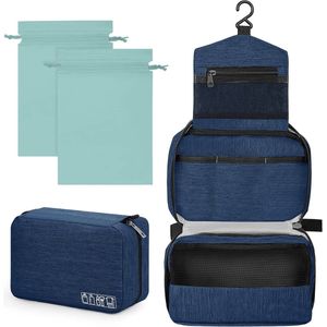 Inovra ® Ruime Toilettas voor Dames en Heren - Reis Make-uptas met Ophangmogelijkheid en Extra Zakjes