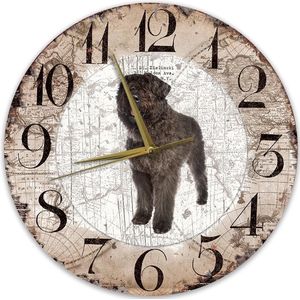 Houten Klok - 30cm - Hond - Bouvier des Flanders