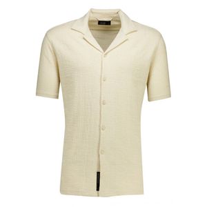 Butcher of Blue casual overhemd korte mouw beige