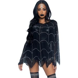 Sheer rhinestone poncho