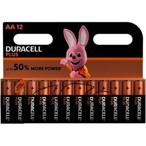 Duracell Plus alkaline AA-batterijen, verpakking van 12