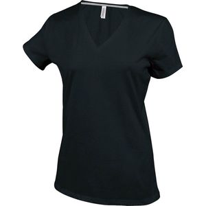 Kariban Dames/dames Feminine Fit Korte Mouwen V Hals T-Shirt (Zwart)