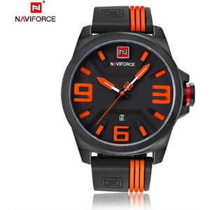 Naviforce Horloge H250 Ø 47 mm - Zwart/Oranje - Inclusief horlogedoosje