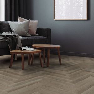 PVC vinyl vloerbedekking 3-delige set van 20 planken 4,2mm voor 1,56m² met kliksysteem visgraat donkere eik ML design