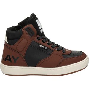 Replay Cobra 1 jongens sneaker - Zwart bruin - Maat 36