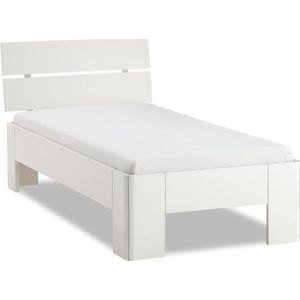 B Bright Fresh 400 Bed met Hoofdbord 90x210cm - Bedframe Wit - Eenpersoonsbedden - Instaphoogte: 40cm