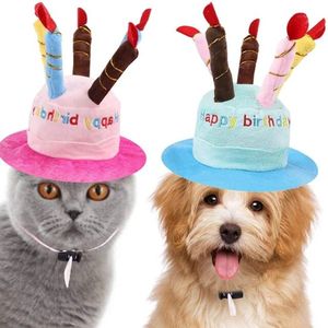 Soft pluche Happy Birthday hoed voor katten roze - poes - kat - hoed - happy birthday - verjaardag - roze