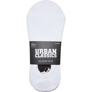 Urban Classics - No Show 10-Pack Enkelsokken - 47/50 - Wit