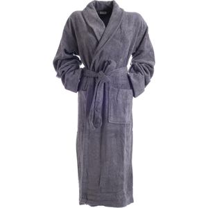 KerstTip - Bamboe Sauna Badjas Grijs - antracietgrijs - unisex maat S/M - dames / heren / unisex - hotelkwaliteit - badstof badjas - luxe badjas - ochtendjas - duster - sjaalkraag - badmantel