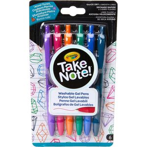 Crayola 6st. Take Note Afwasbare gelpennen