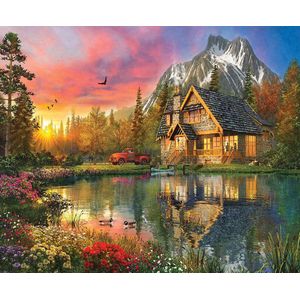 SunsOut puzzel 1000 stukjes ""The Mountain Cabin"" Dominic Davidson