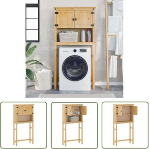 The Living Store Wasmachinekast Corona massief grenenhout - Wasmachinekast - Badkamermeubel - Opbergkast - Grenoble Hout - Vintage Design