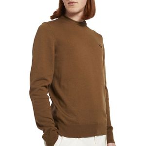 Fred Perry - Trui Wol Mix Logo Bruin - Heren - Maat M - Regular-fit