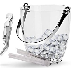 IJsemmer van glas met handvat en aluminium clip - complete set voor champagne wijn en bier - inclusief kurkentrekker Ljsemmer