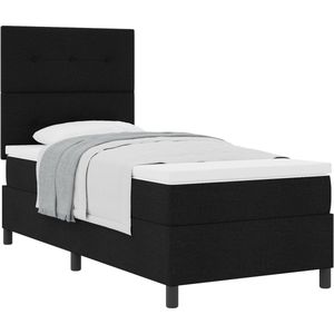 vidaXL - Boxspring - Bed - met - Matras - Zwart - 100x200 - cm - Stof