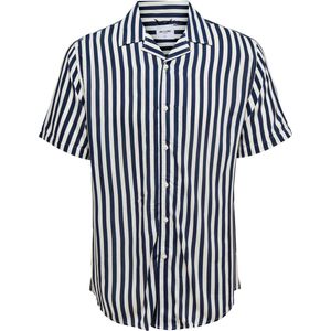 Only & Sons Overhemd Onswayne Life Ss Viscose Shirt Noos 22013267 Dress Blues Mannen Maat - S