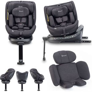 BabyGO autostoel Move 360 - Draaibare i-Size autostoel met isoFix - voor kinderen van 40-150cm - Zwart