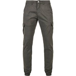 Urban Classics - AOP Glencheck jog Cargobroek - 5XL - Grijs