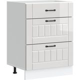 vidaXL - Keuken - onderkast - Lucca - bewerkt - hout - hoogglans - wit