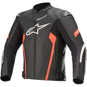 Alpinestars Faster V2 Leather Black Red Fluo - Maat 50 - Jas