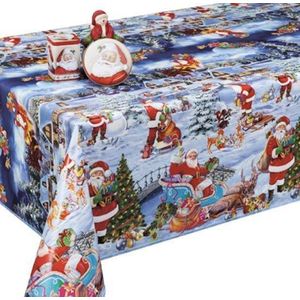 PVC Tafellaken - Tafelkleed - Tafelzeil - Kerstmis - Feestdagen - Opgerold op koker - Geen plooien - Duurzaam - 140 cm x 500 cm - Kerstcadeau