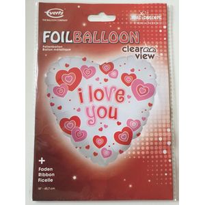 Folie ballon i love you gevuld met helium