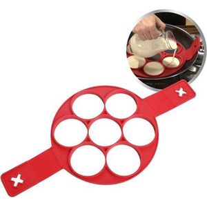 Knaak Pannenkoeken/Poffertjes maker – Siliconen Non-stick bakvorm - Rood