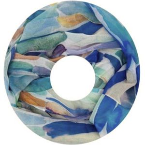 Dunne Colsjaal - Print - Blauw - 80 x 50 cm (20282#)